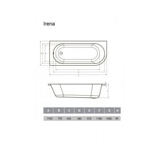 Акриловая ванна Vayer Irena 170x72 Гл000026131 без гидромассажа